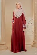 Luna Embroidered Border Lace Abaya Jubah Dress 2.0