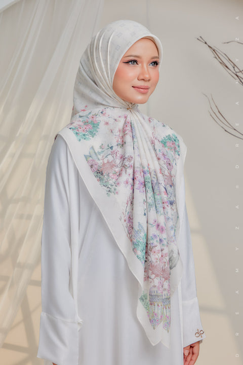 Courage to Dream Series Printed Bawal Scarves Bidang 50" [Premium Cotton Voile].