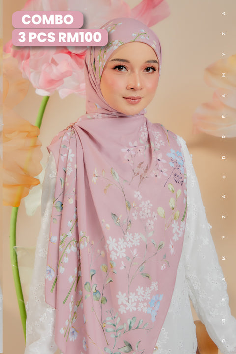 Blooming Garden Series in Wonder [Premium Printed Korean Chiffon Shawl]