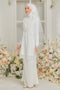 Maya Embroidered Border Lace Brides Baju Kurung Moden Akad Nikah Tunang in Off White 2.0