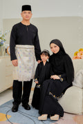 Baju Melayu Kids Teluk Belanga Sedondon in Black