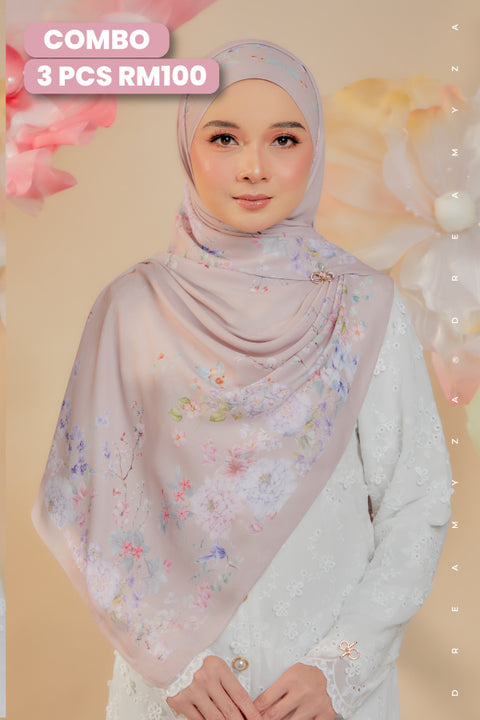 Blooming Garden Series in Miracle [Premium Printed Korean Chiffon Shawl]