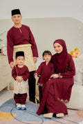 Baju Raya Sedondon Family Kebaya Labuh Dark Maroon