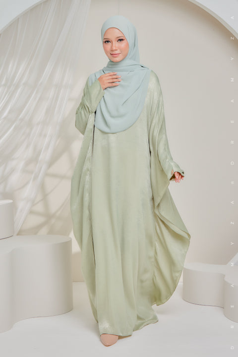 Sahara Shimmering Silk Kaftan Jubah Dress.