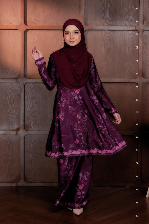 Akma Printed Silk Satin Riau Modern Kurung