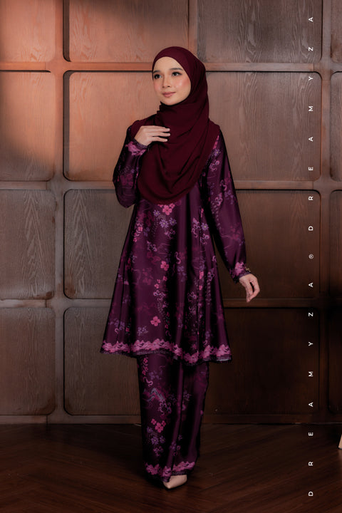 Akma Printed Silk Satin Riau Modern Kurung