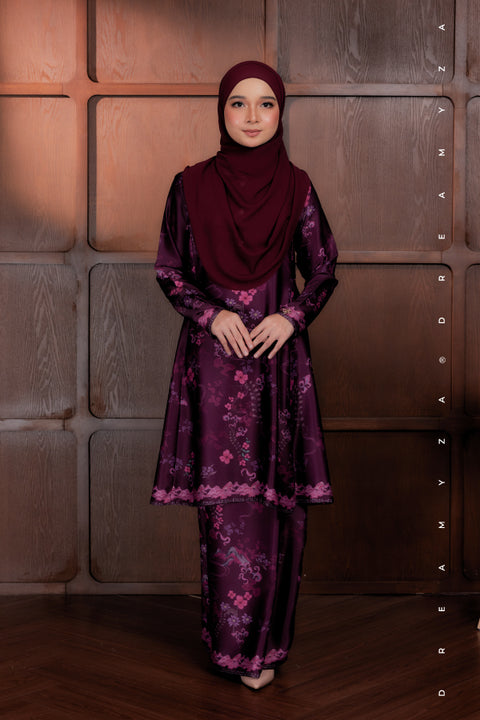 Akma Printed Silk Satin Riau Modern Kurung