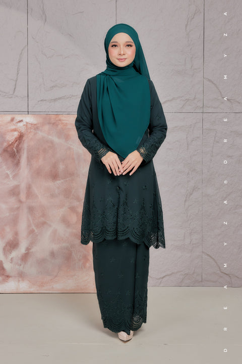 Atia Embroidered Sulam Chiffon Kebaya Riau Kurung Moden