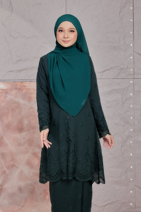 Atia Embroidered Sulam Chiffon Kebaya Riau Kurung Moden