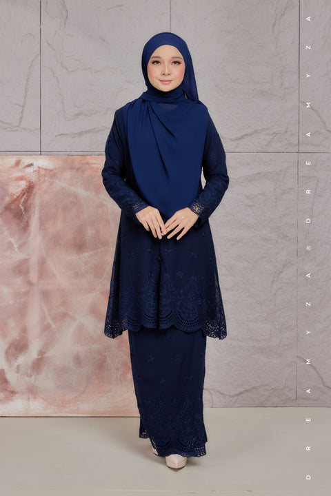 Atia Embroidered Sulam Chiffon Kebaya Riau Kurung Moden