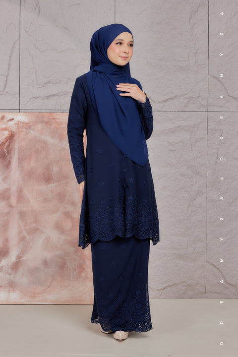 Atia Embroidered Sulam Chiffon Kebaya Riau Kurung Moden