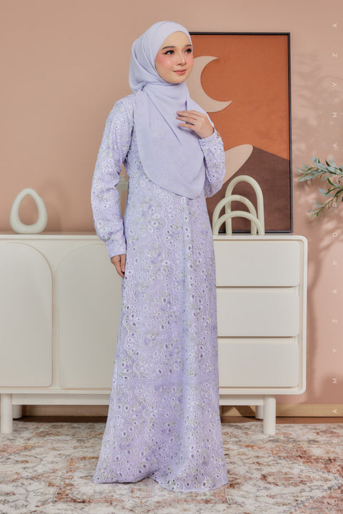 Akira Embroidered Printed Chiffon Jubah Dress