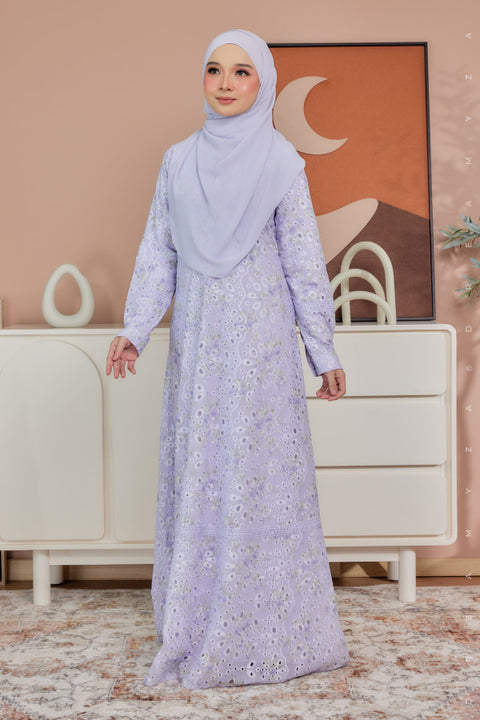 Akira Embroidered Printed Chiffon Jubah Dress