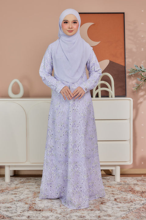 Akira Embroidered Printed Chiffon Jubah Dress