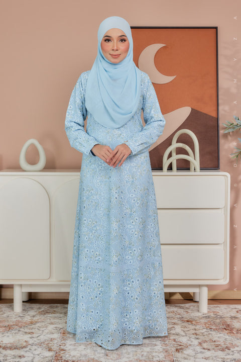 Akira Embroidered Printed Chiffon Jubah Dress