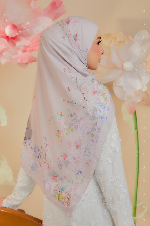 Blooming Garden Series in Miracle [Premium Printed Korean Chiffon Shawl]