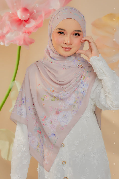 Blooming Garden Series in Miracle [Premium Printed Korean Chiffon Shawl]