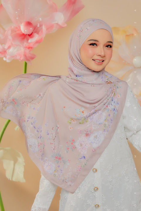 Blooming Garden Series in Miracle [Premium Printed Korean Chiffon Shawl]