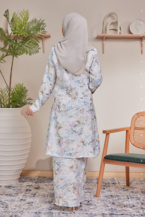 Alya Printed Riau Pahang Modern Kurung (Ironless)