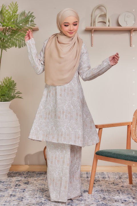 Alya Printed Riau Pahang Modern Kurung (Ironless)