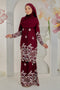 Atelia Flowers Embroidered Sulam Chiffon Baju Kurung Moden
