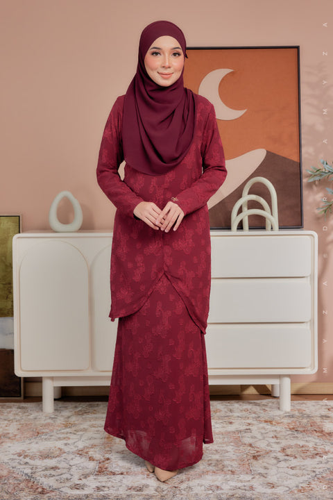 Azna Chiffon Jacquard V-Cut Modern Kurung