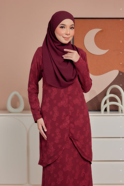 Azna Chiffon Jacquard V-Cut Modern Kurung