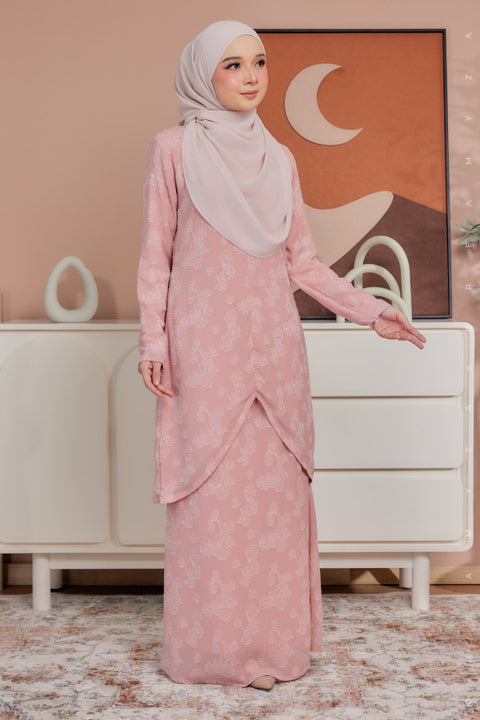 Azna Chiffon Jacquard V-Cut Modern Kurung