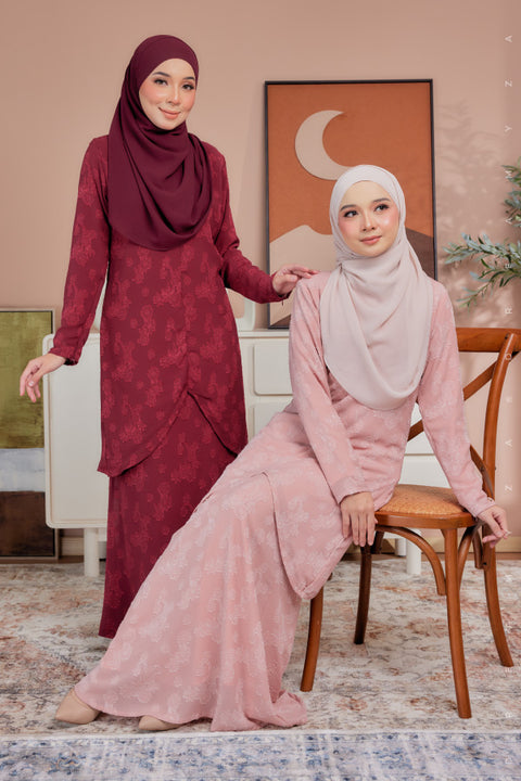 Azna Chiffon Jacquard V-Cut Modern Kurung