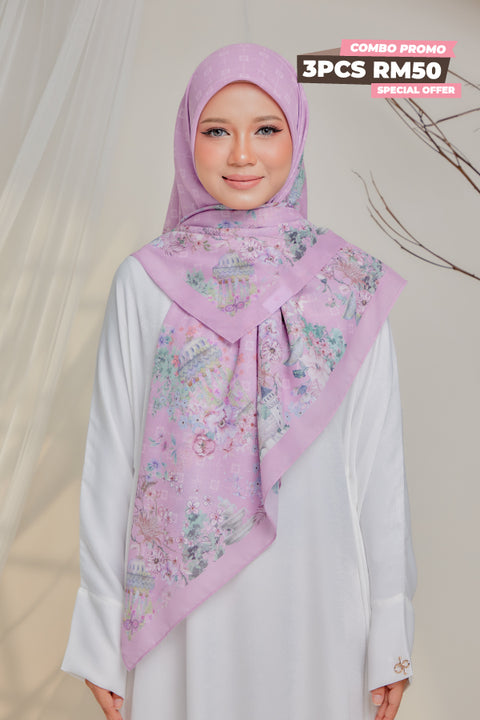 Courage to Dream Series Printed Bawal Scarves Bidang 50" [Premium Cotton Voile]
