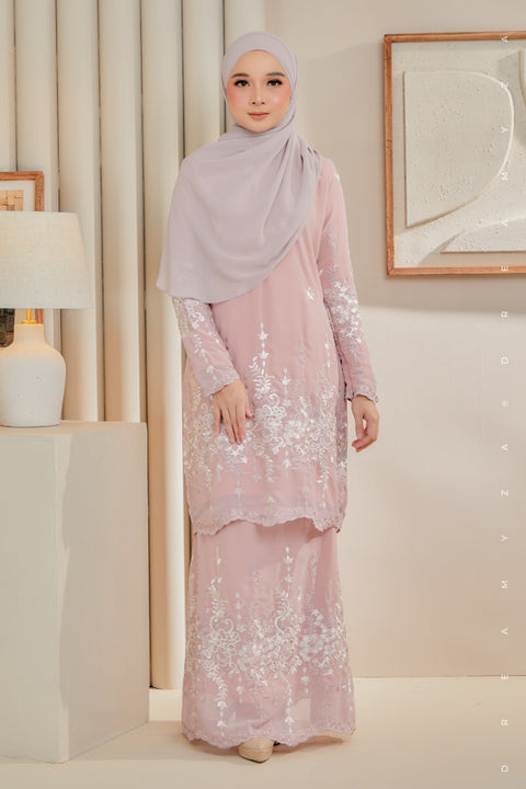 Karina Embroidered Sulam Chiffon Baju Kurung Moden.