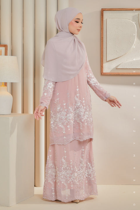 Karina Embroidered Sulam Chiffon Baju Kurung Moden.