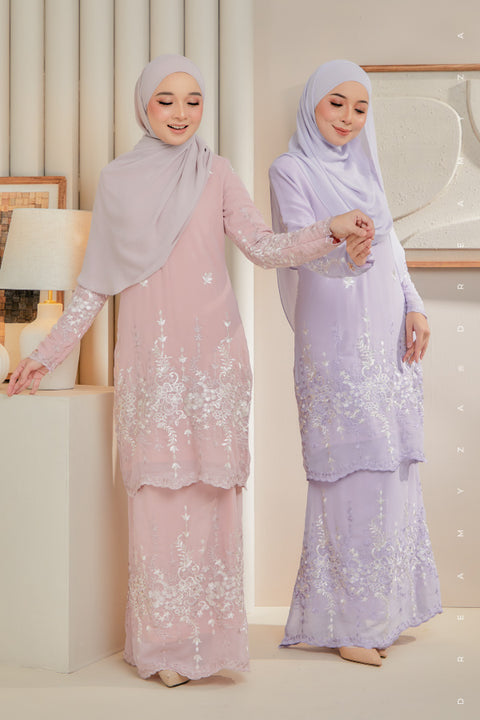 Karina Embroidered Sulam Chiffon Baju Kurung Moden.