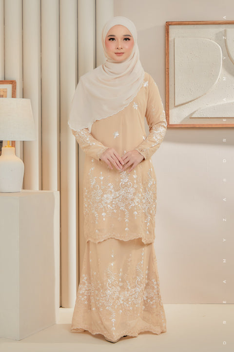 Karina Embroidered Sulam Chiffon Baju Kurung Moden.