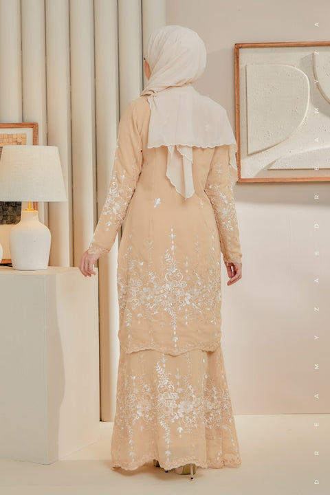 Karina Embroidered Sulam Chiffon Baju Kurung Moden.