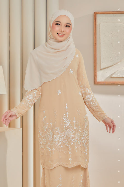 Karina Embroidered Sulam Chiffon Baju Kurung Moden.