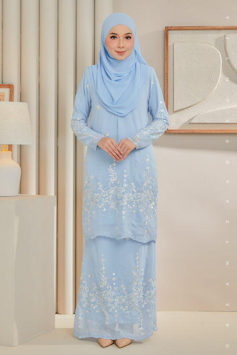 Karina Embroidered Sulam Chiffon Baju Kurung Moden.