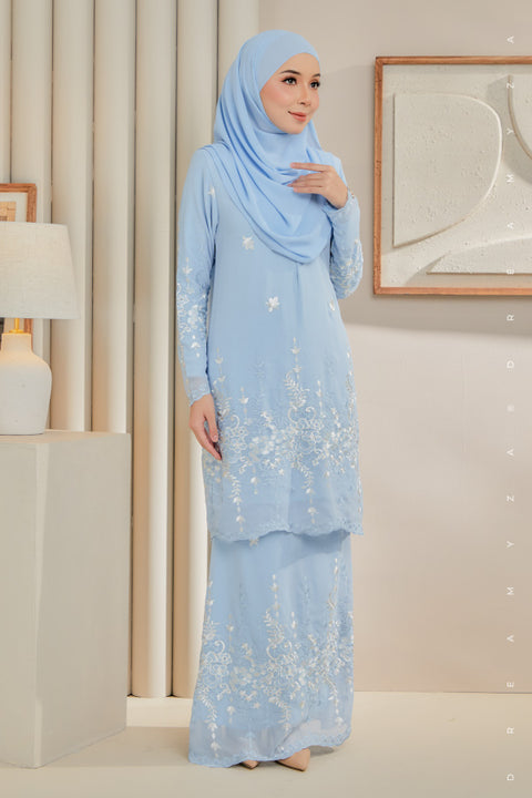 Karina Embroidered Sulam Chiffon Baju Kurung Moden.