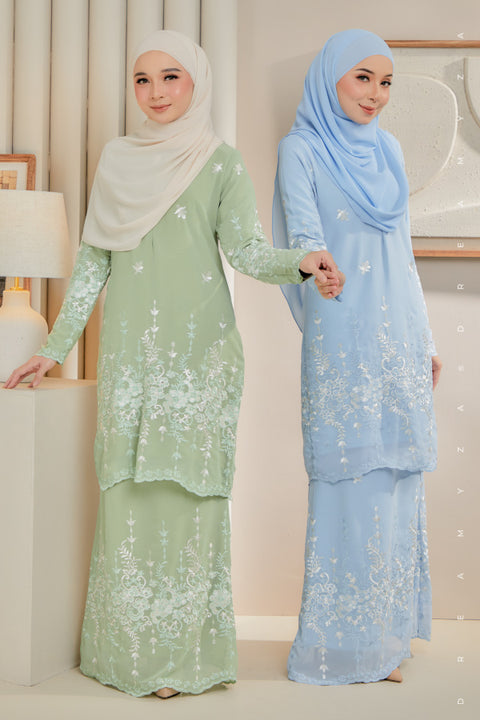 Karina Embroidered Sulam Chiffon Baju Kurung Moden.