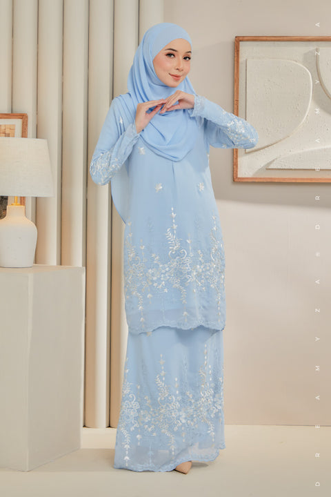 Karina Embroidered Sulam Chiffon Baju Kurung Moden.