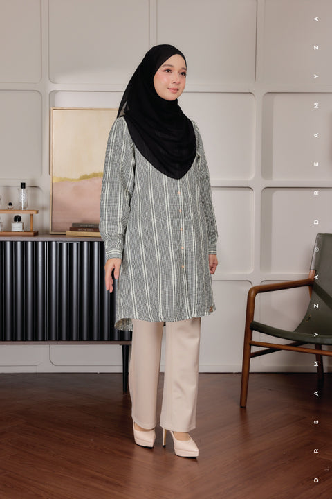 Elara Ironless A-Line Blouse Tunic Long Top | Both Side Pocket | Wudu' Friendly & Nursing Friendly