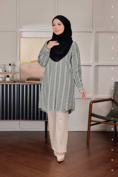 Elara Ironless A-Line Blouse Tunic Long Top | Both Side Pocket | Wudu' Friendly & Nursing Friendly