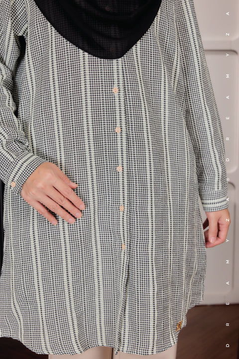 Elara Ironless A-Line Blouse Tunic Long Top | Both Side Pocket | Wudu' Friendly & Nursing Friendly