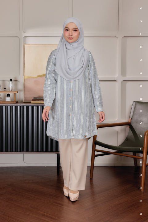 Elara Ironless A-Line Blouse Tunic Long Top | Both Side Pocket | Wudu' Friendly & Nursing Friendly