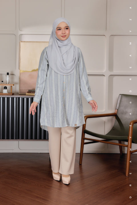Elara Ironless A-Line Blouse Tunic Long Top | Both Side Pocket | Wudu' Friendly & Nursing Friendly