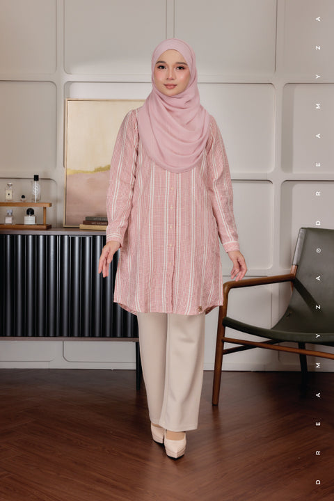 Elara Ironless A-Line Blouse Tunic Long Top | Both Side Pocket | Wudu' Friendly & Nursing Friendly