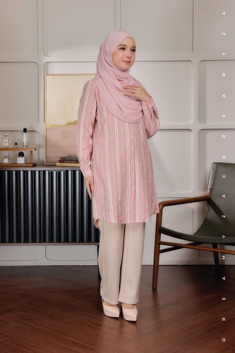 Elara Ironless A-Line Blouse Tunic Long Top | Both Side Pocket | Wudu' Friendly & Nursing Friendly