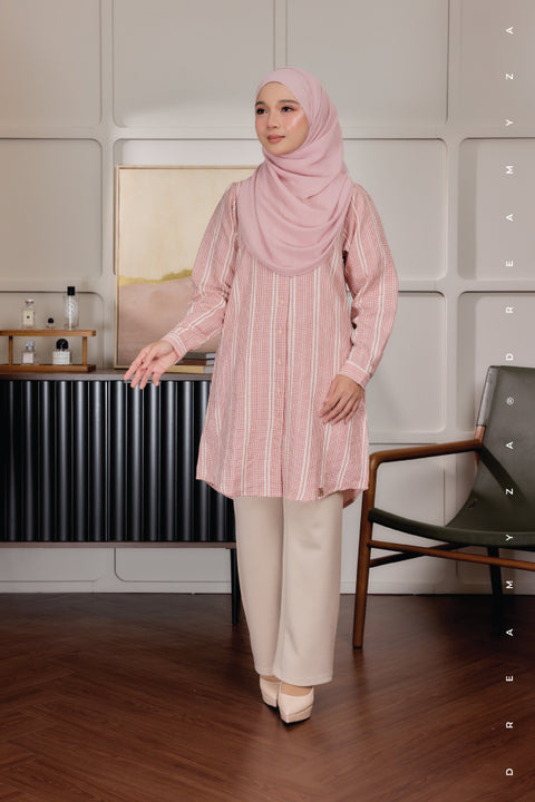 Elara Ironless A-Line Blouse Tunic Long Top | Both Side Pocket | Wudu' Friendly & Nursing Friendly