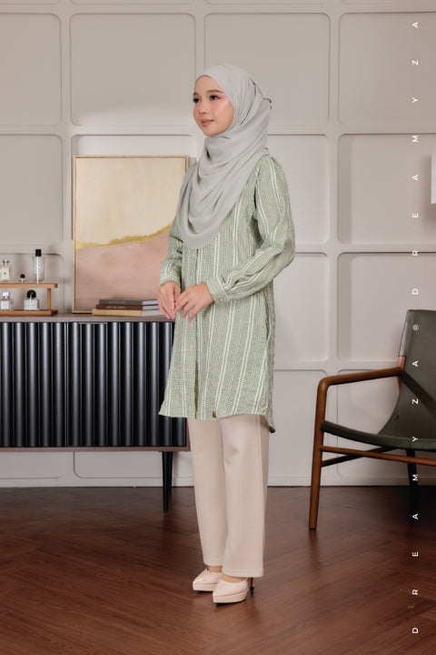 Elara Ironless A-Line Blouse Tunic Long Top | Both Side Pocket | Wudu' Friendly & Nursing Friendly