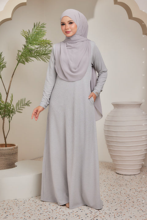 Erra Ironless PolyCotton Knitted Jubah Dress.